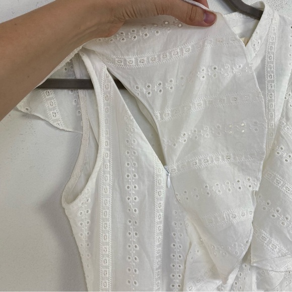 Roolee Mom Dress S Eyelet Lace Knee Length Ruffle Sleeve Nursing Breastfeeding - Picture 10 of 16